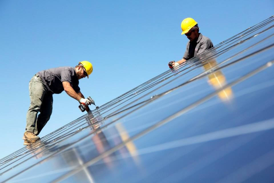 Rooftop Solar Installers at work